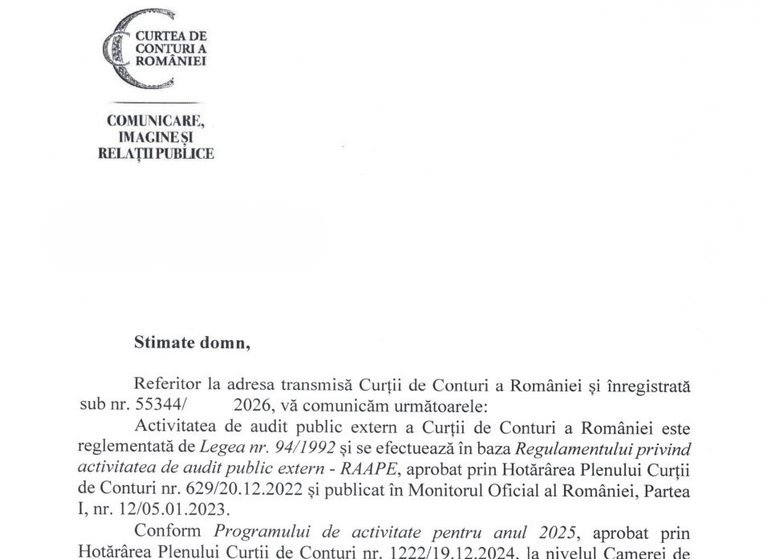PLEȘA MAI ARE DE LUCRAT. CURTEA DE CONTURI CONTINUĂ CONTROALELE