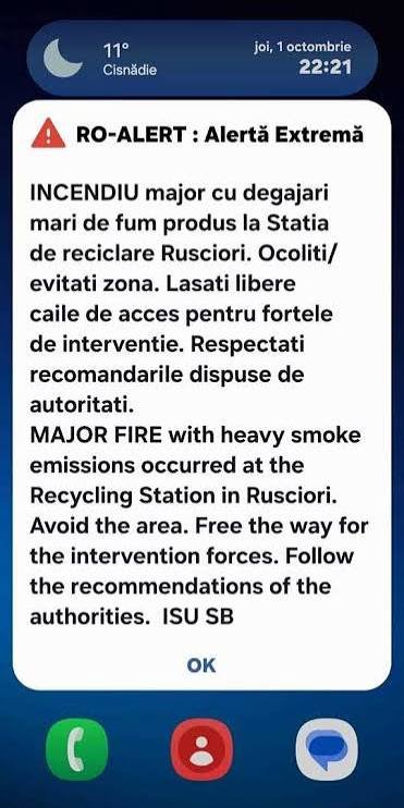 INCENDIU LÂNGĂ SIBIU