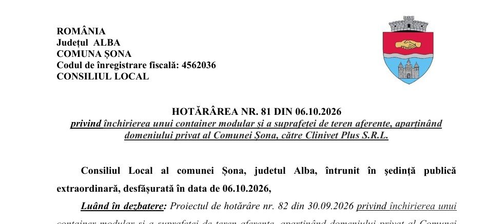 COMUNA ȘONA: MAI BINE CONTAINER DECÂT NIMIC 